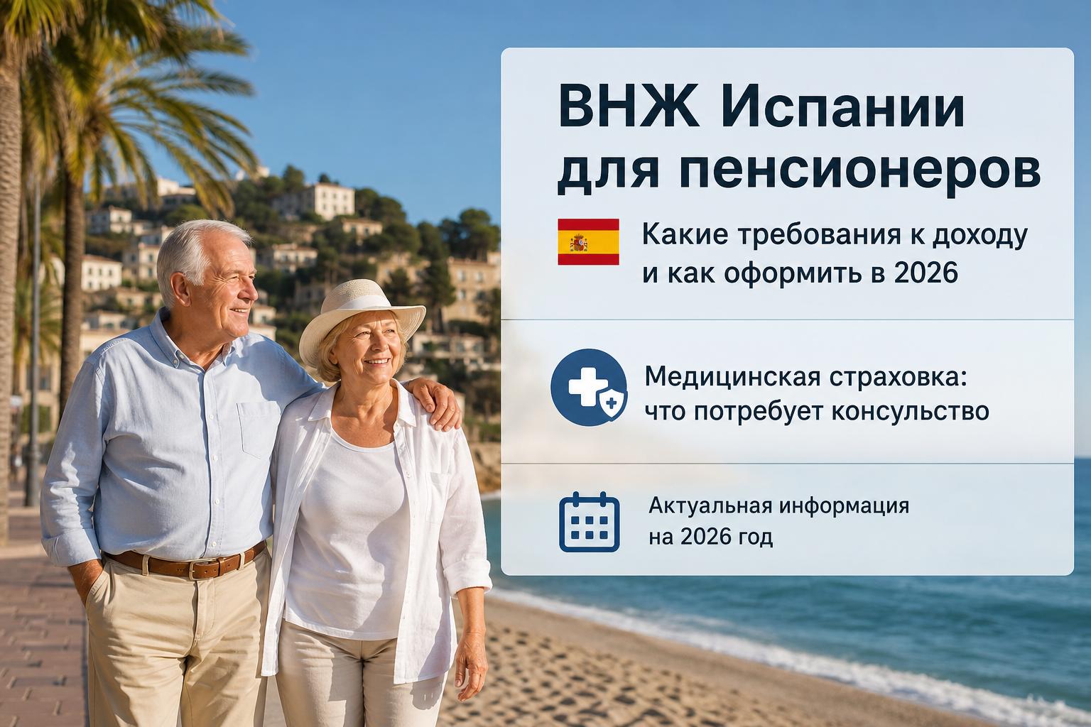 ВНЖ Испании для пенсионеров — какие требования к доходу и как оформить в 2026. Медицинская страховка: что потребует консульство