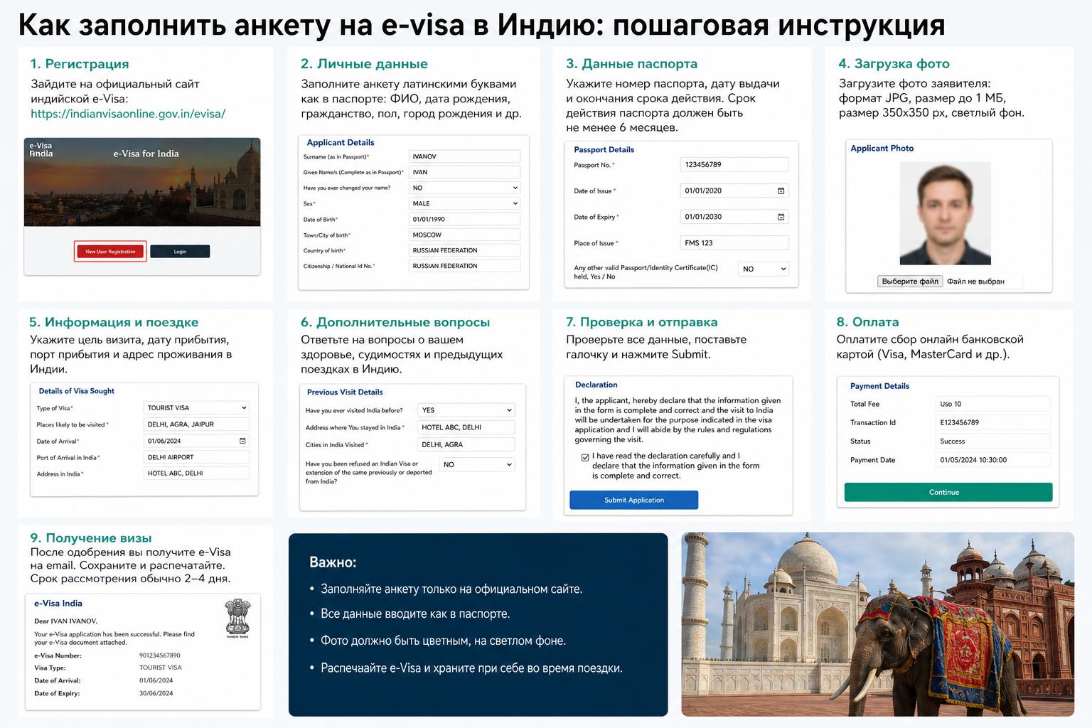 Как заполнить анкету на e-visa в Индию: фото, данные паспорта, оплаты — пошаговая инструкция