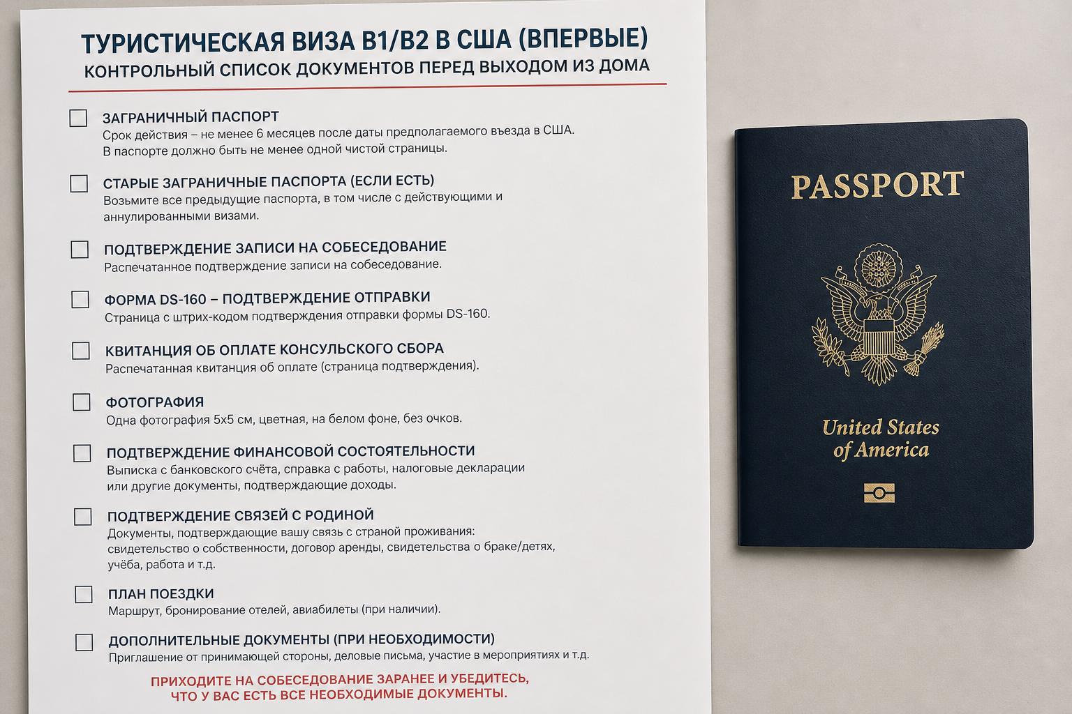Какие документы нужны для туристической визы B1/B2 в США, если ты впервые подаёшь?. Контрольный список документов перед выходом из дома Какие документы нужны для туристической визы B1/B2 в США, если ты впервые подаёшь?. Контрольный список документов перед выходом из дома
