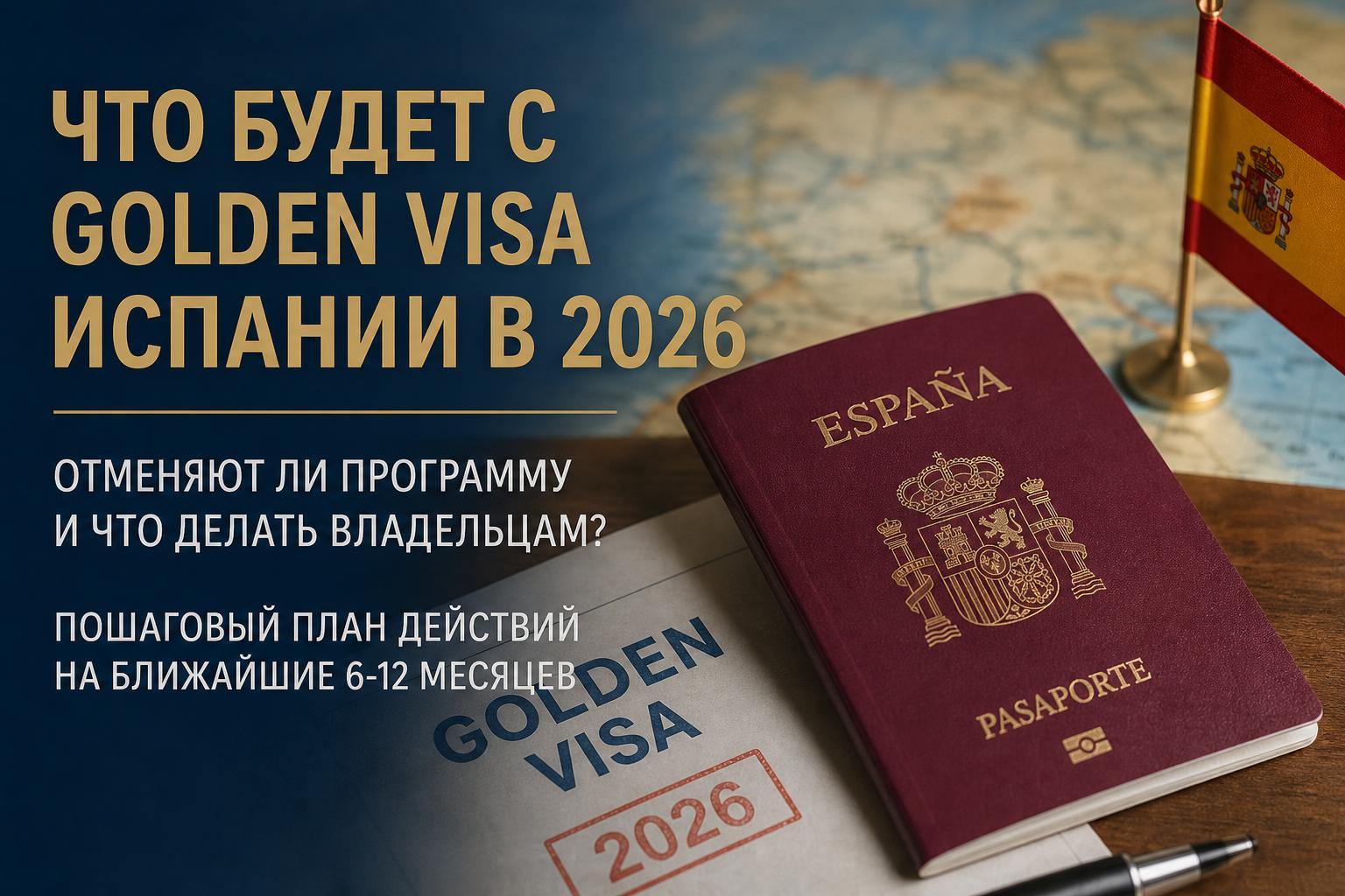 Что будет с Golden Visa Испании в 2026 — отменяют ли программу и что делать владельцам?. Пошаговый план действий на ближайшие 6-12 месяцев Что будет с Golden Visa Испании в 2026 — отменяют ли программу и что делать владельцам?. Пошаговый план действий на ближайшие 6-12 месяцев