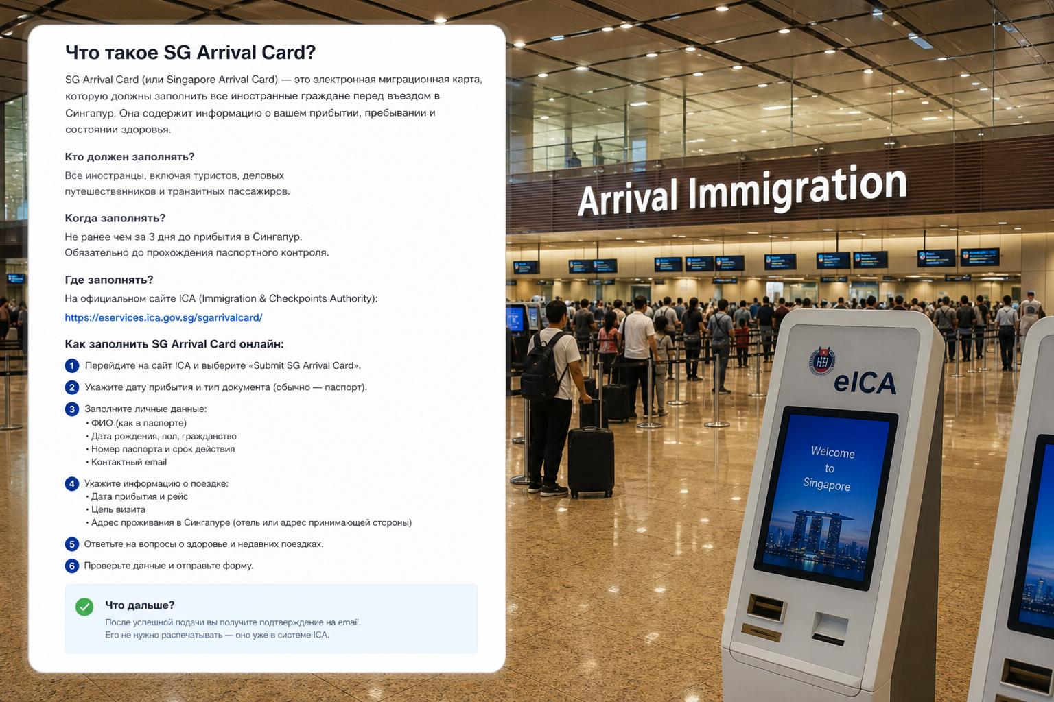 Что такое SG Arrival Card и как заполнить миграционную карту Сингапура онлайн: понятное пошаговое руководство